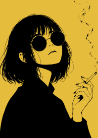 黃色時尚｜黑髮女孩#1