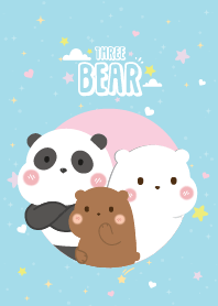 Three Bears Cute Blue