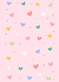 Simple colorful little hearts