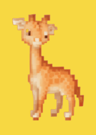 长颈鹿像素艺术主题黄色02
