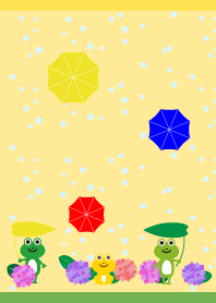 Frogs on a rainy day  yellow JP