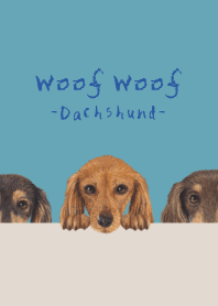 Woof Woof - dachshund L - TURQUOISE BLUE