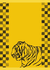 modern tiger on yellow