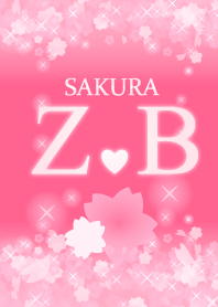 Z&B イニシャル 運気UP!かわいい桜デザイン