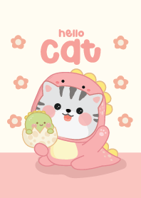 cat dino pink lover