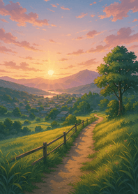 Warm Sunset Over Quiet Valley