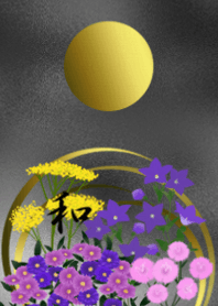 Japanese pattern moon of autumn flowers