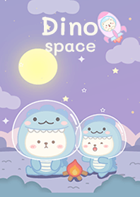 Bear Dinosaur on space purple!