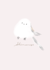 水彩画風シマエナガさん：ピンクベージュ