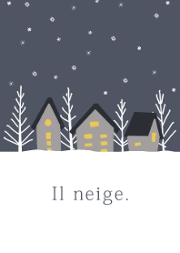 Snowing town