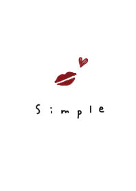 Simple white and kiss mark.