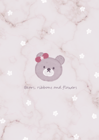 Ribbon bear and florets Purple 01