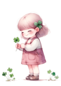Cute Girl and a Clover V.48