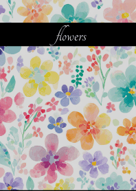 Pastel flowers2 on black