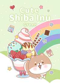 冰淇淋星空 可愛寶貝柴犬 綠色3