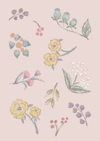 ดอกไม้โบราณ - สีชมพูอ่อน - 2