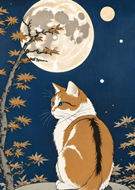 Cat under the Moon cCf780