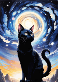 Night Moon Star Cat c8d205