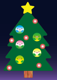 Cute parakeet Christmas