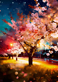 Beautiful night cherry blossoms#841