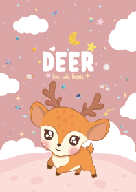 กวางน้อย ตัวกลม คาวาอิ สีกุหลาบ