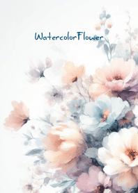 Watercolor White Flower-hisatoto 99