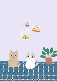 cat in the house / light purple