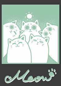 Meow J (monochrome) - green (bw2)