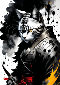 水墨貓武士 D75A40