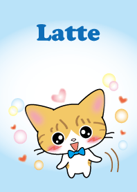 茶白猫 Latteちゃん 水色バージョン