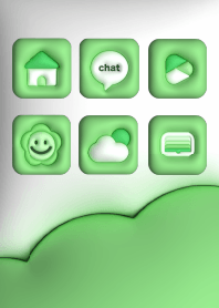 Simple 3D puffy icons- Green