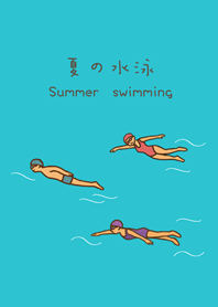 ว่ายน้ำช่วงหน้าร้อน(สีฟ้ามิ้นท์)