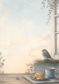 Moss Robin Apple Scone Window