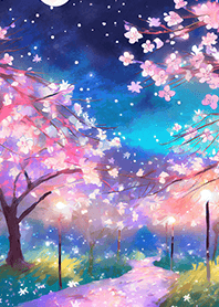 Beautiful night cherry blossoms#996