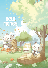 cute bear picnic in the garden 5