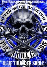 Blue thunder skull cross