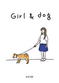 Girl and dog.