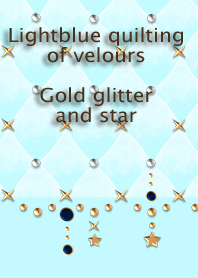 Blue quilting of velours(glitter,star)