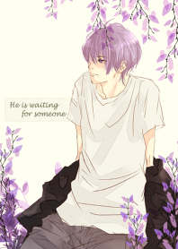 誰かを待つ紫髪男子