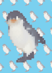 ペンギン パターンのドットBlue 04