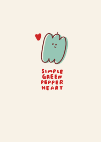 simple green pepper heart beige