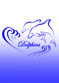 Dolphins-blue version（イルカペア青）