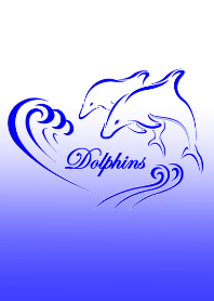 Dolphins-blue version(イルカペア青)