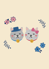 猫から猫へのカップルの花