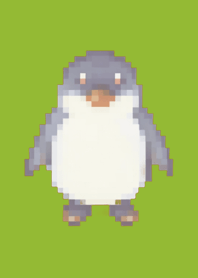 企鹅像素艺术主题绿色03