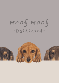 Woof Woof - dachshund L - GRAY