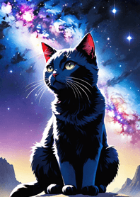 Night Moon Star Cat 550C4F