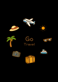 一緒に旅しましょう(純粋な黒)