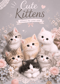 purple Blooming Kittens