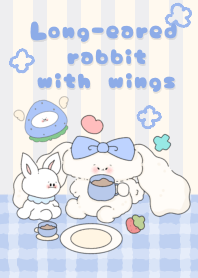 Long-eared rabbit with wings